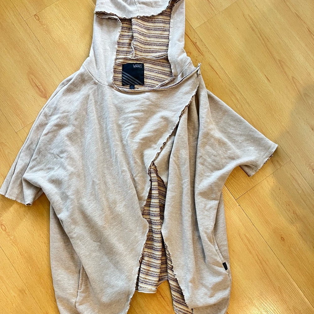 Vans Tan Hooded Poncho with Striped Lining